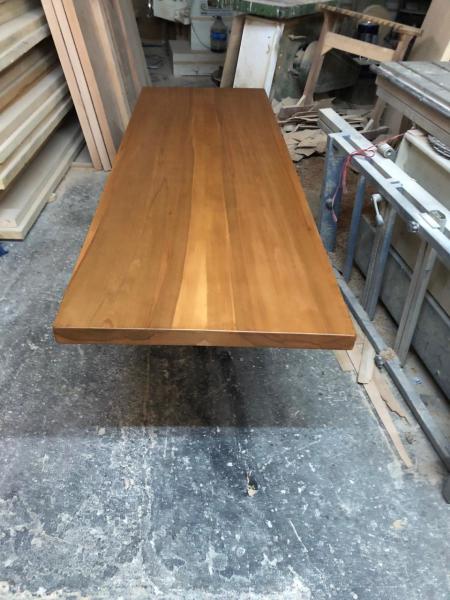 Doğal Kütük Masa Üstü 160x60 Kayın Ahşap | Açık Ceviz Renk | Mutfak Tezgahı, Kafe Masası, Otel Masası