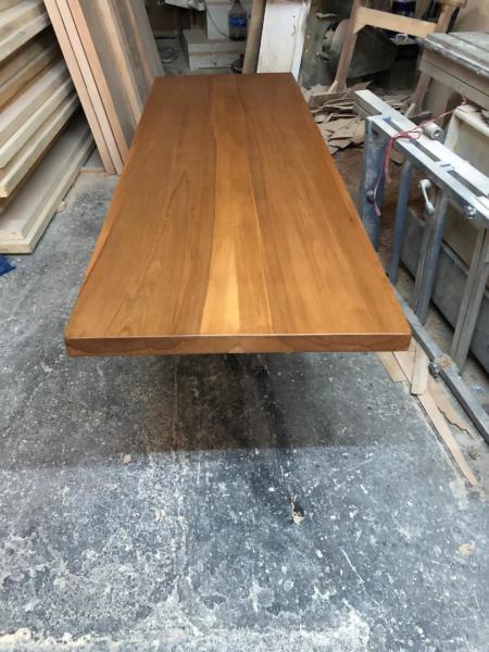 Doğal Kütük Masa Üstü 160x60 Kayın Ahşap | Açık Ceviz Renk | Mutfak Tezgahı, Kafe Masası, Otel Masası