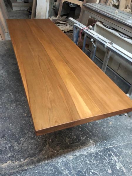 Doğal Kütük Masa Üstü İmalatı - 200x80 cm Kayın Ağacından Fırınlanmış Tezgah,  Mutfak, Salon, Kafe, Restoran ve Otel Masası