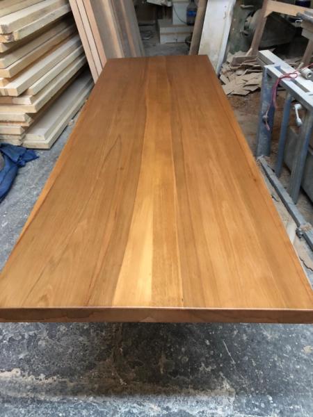 Doğal Kütük Masa Üstü İmalatı - 200x80 cm Kayın Ağacından Fırınlanmış Tezgah,  Mutfak, Salon, Kafe, Restoran ve Otel Masası