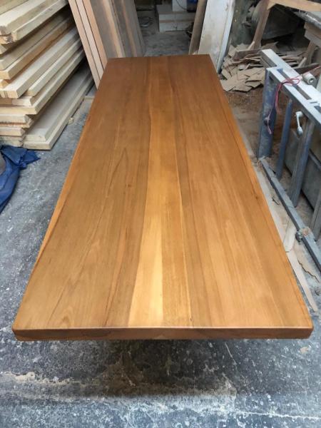 Doğal Kütük Masa Üstü İmalatı - 200x80 cm Kayın Ağacından Fırınlanmış Tezgah,  Mutfak, Salon, Kafe, Restoran ve Otel Masası