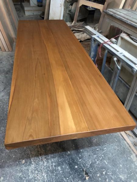 Doğal Kütük Masa Üstü İmalatı - 200x80 cm Kayın Ağacından Fırınlanmış Tezgah,  Mutfak, Salon, Kafe, Restoran ve Otel Masası