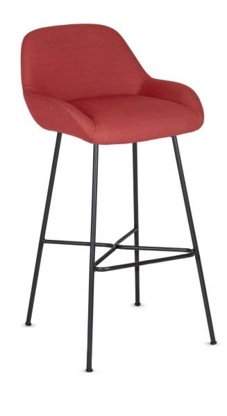 Rotus Mutfak Bar Sandalyesi - Ergonomik, Metal Siyah Ayaklı, Silinebilir Kumaş ile Şık ve Dayanıklı Bar Sandalyesi, Ücretsiz Kargo