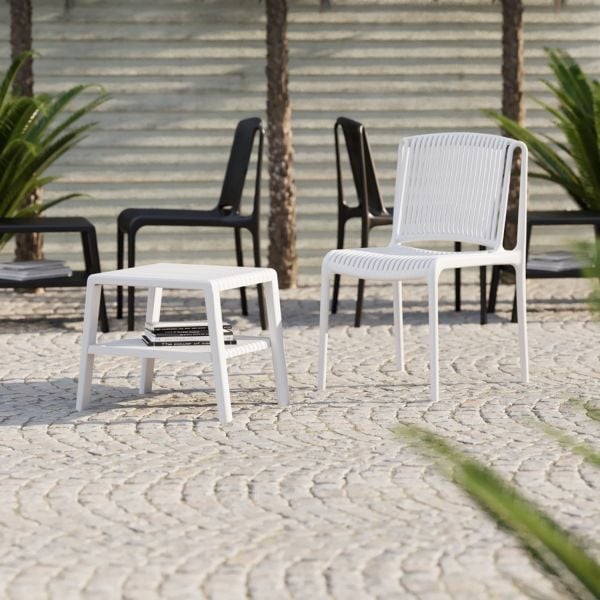 Bej Bahçe Sehpa Sandalye Takımı 2 Kişilik Set