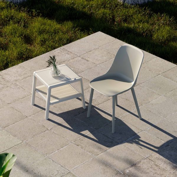 Beyaz 60cm Bahçe Sehpa Sandalye Takımı 2 Kişişilik