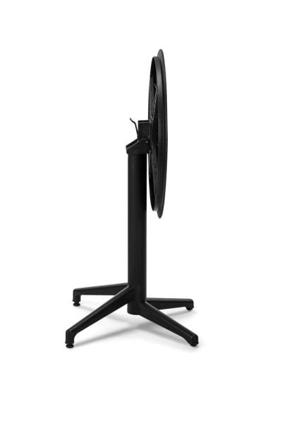 Siyah Katlanır Dış Mekan Bahçe Masa Sandalye Takımı 2 Kişilik 60 cm Yuvarlak Masa Seti