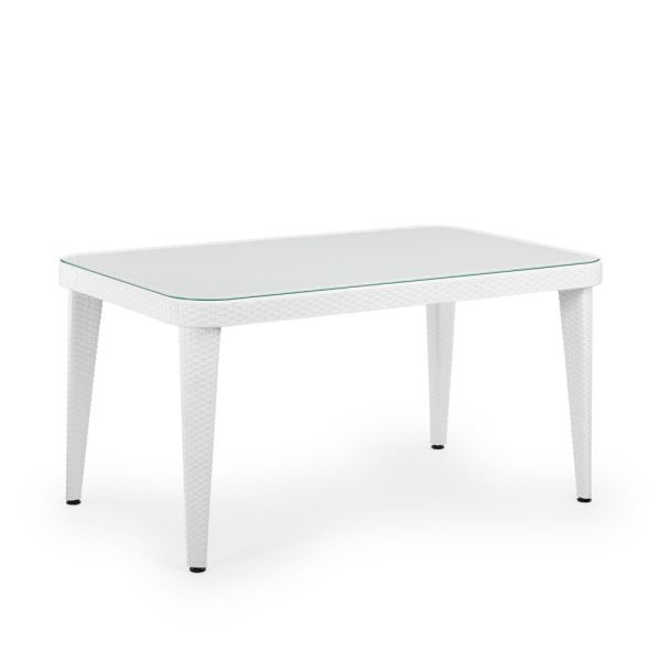 Beyaz 6 Kişilik Dış Mekan Bahçe Masa Sandalye Takımı 90x150