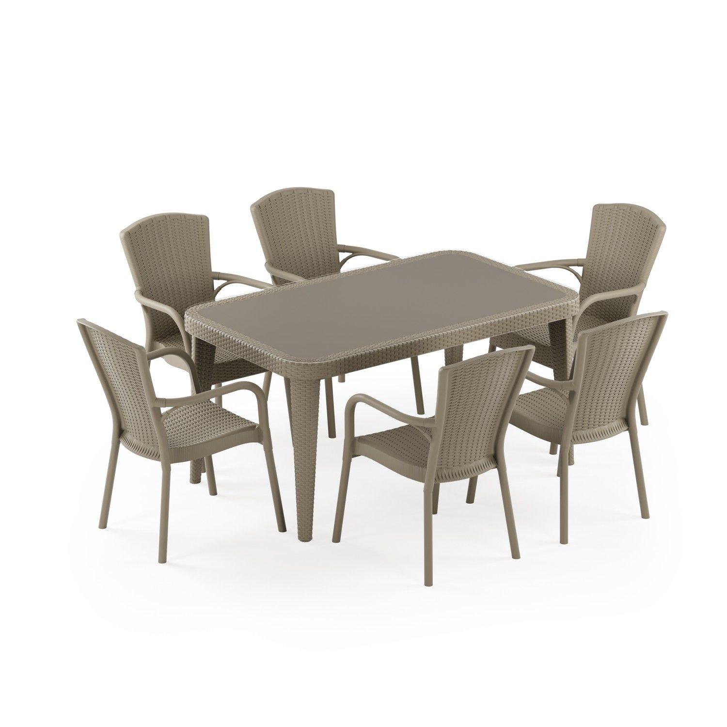 Vizon 6 Kişilik Dış Mekan Bahçe Masa Sandalye Takımı 90x150