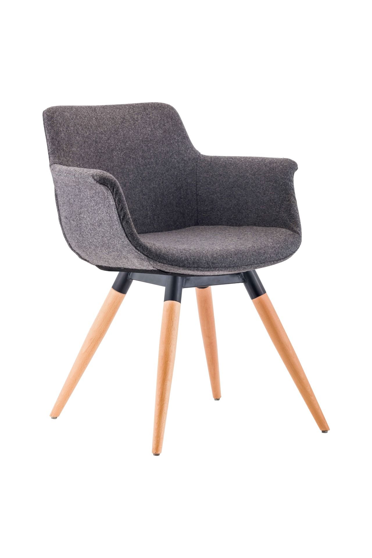 Empor Antrasit Kaşe Kumaş Ahşap Ayak Sandalye