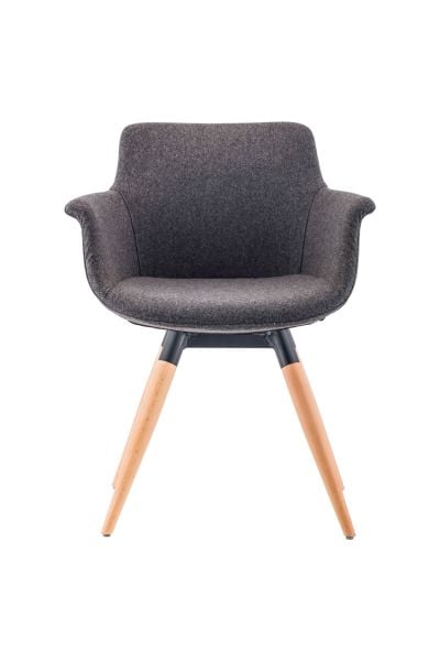 Empor Antrasit Kaşe Kumaş Ahşap Ayak Sandalye