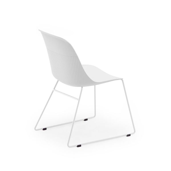 Polipropilen Plastik Metal Ayak Beyaz Ofis Bekleme Sandalyesi