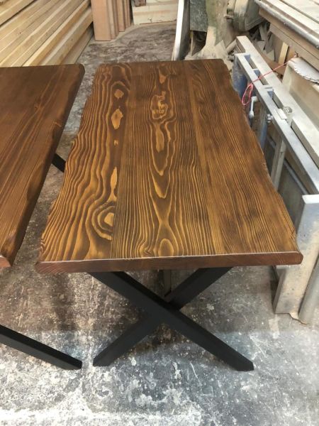 Dikdörtgen Küçük Kütük Mutfak Masası 60x120