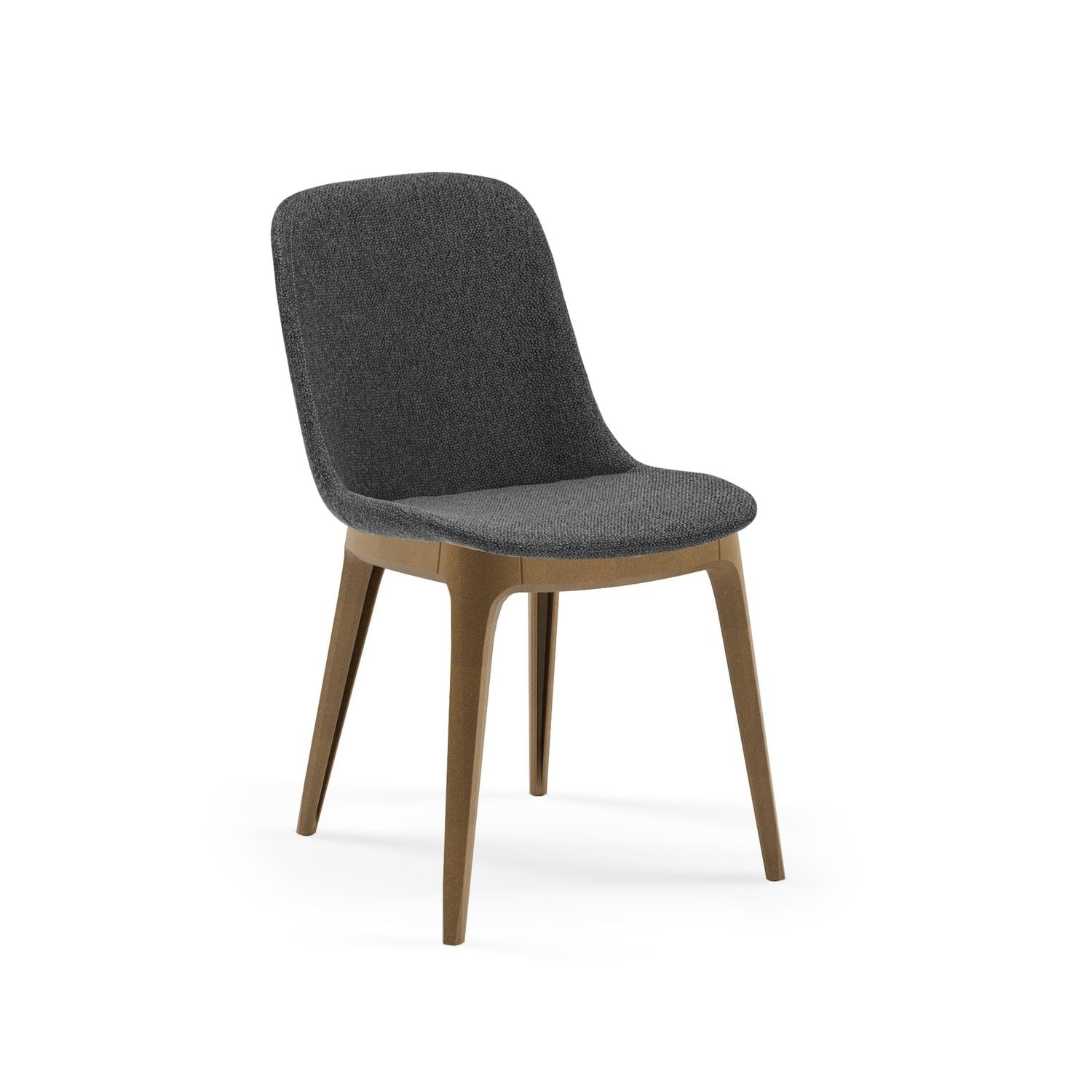 Antrasit Kumaş Sandalye Ahşap Görünümlü Plastik Ayaklı