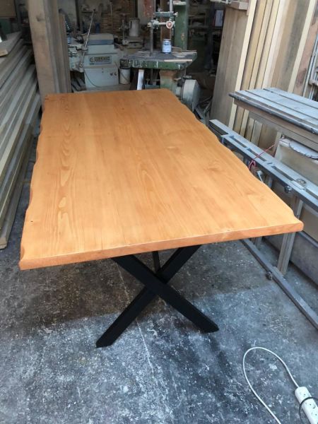 Doğal Ahşap Naturel Kayın Kütük Masa 80x180