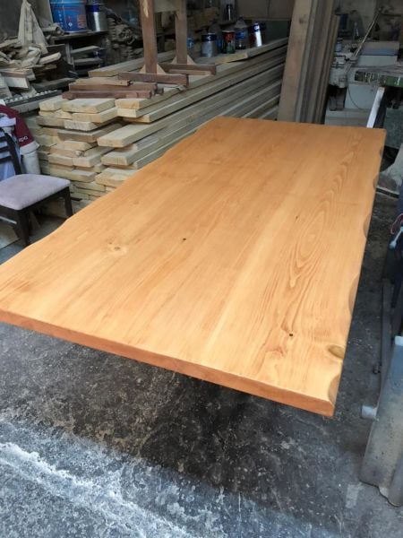 Doğal Naturel Kayın Kütük Masa Tablası 90x190