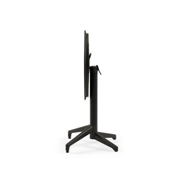 Siyah Yuvarlak Katlanabilir Dış Mekan Bahçe Masa Sandalye Takımı – 2 Kişilik 60 cm Çap, Balkon, Teras, Cafe, Otel ve Restaurant İçin