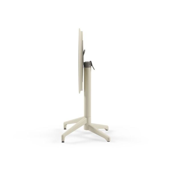 Bej Yuvarlak Bahçe Masa Sandalye Takımı 2 Kişilik 60 cm Katlanabilir – Dış Mekan & Balkon