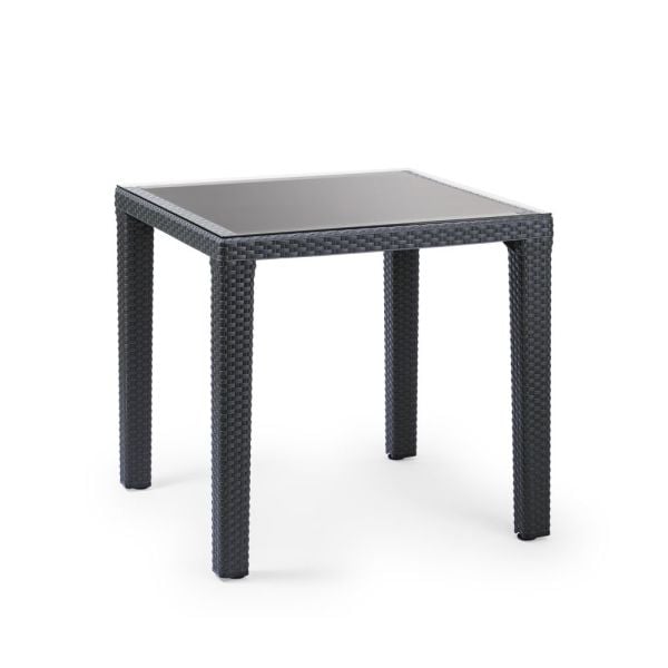 Antrasit 4 Kişilik Rattan Plastik Bahçe Masa Sandalye Takımı