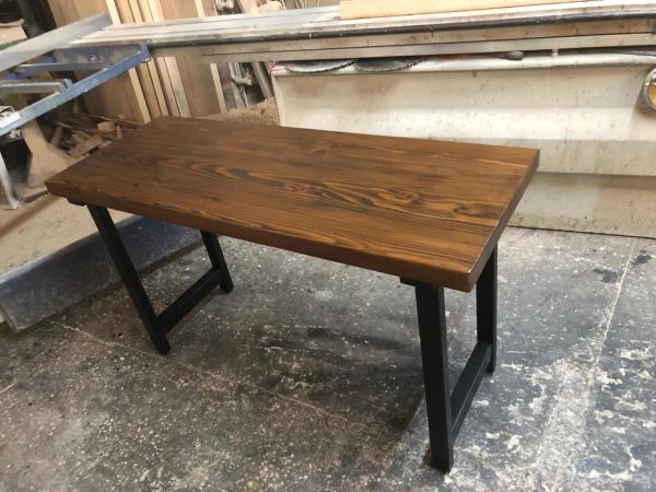 Ahşap Ağaç Kütük Çalışma Masası 50x120