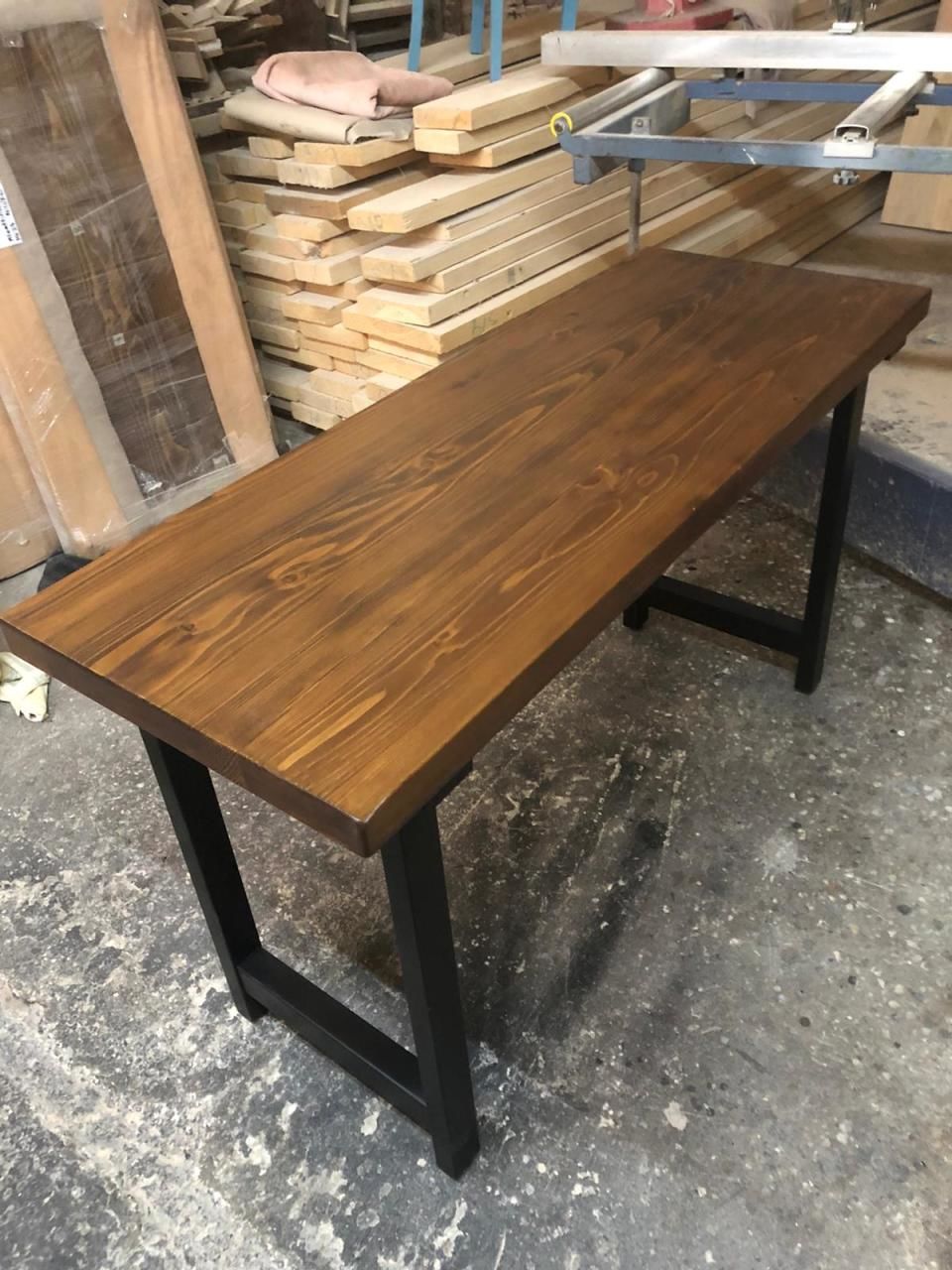 Ahşap Ağaç Kütük Çalışma Masası 50x120