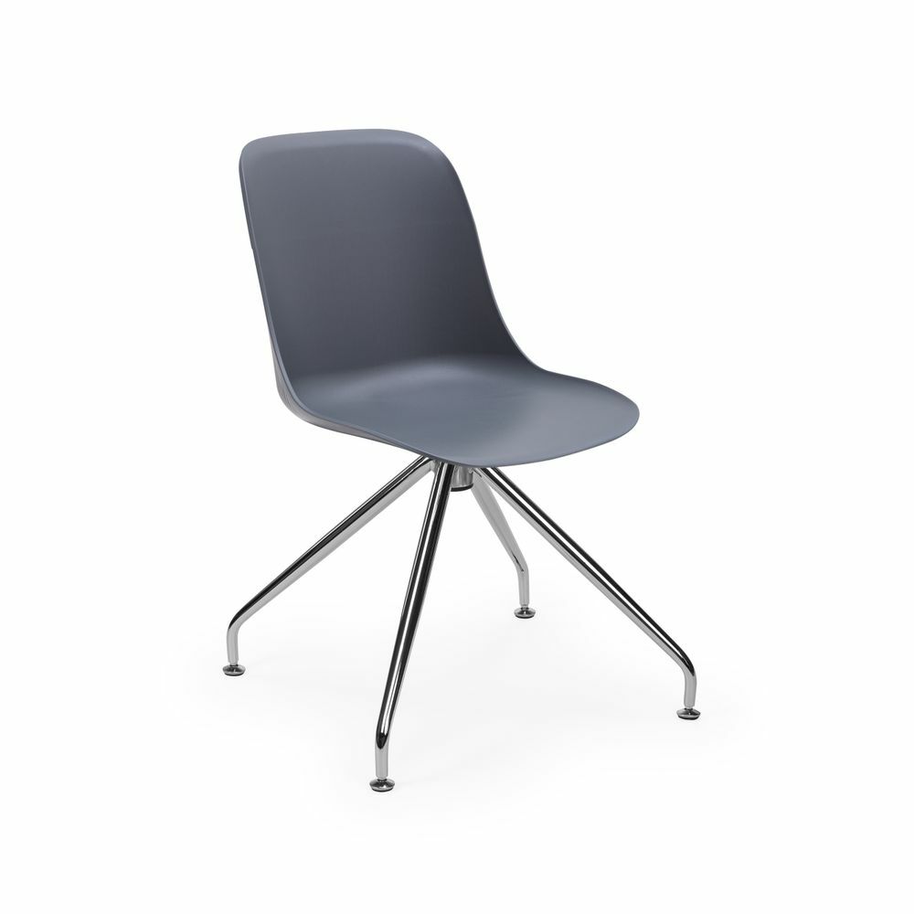 Polipropilen Plastik Metal Krom Çok Yönlü Ayak Dönebilen Oturma Alanı Antrasit Gri Ofis Sandalyesi