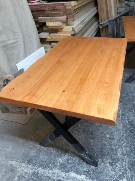 Göknar Ağacı Naturel Kayın Kütük Restaurant Masası 80x140