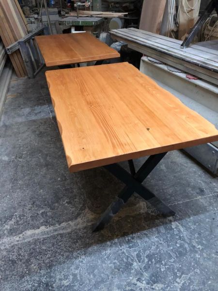 Göknar Ağacı Naturel Kayın Kütük Mutfak Masası 80x130