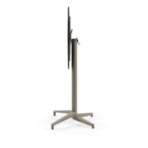 Compact Paslanmaz Katlanır Bar Masası - 60 cm Yuvarlak Siyah Mermer Desenli Üst, Dayanıklı ve Şık Dış Mekan Bahçe Bar Masası