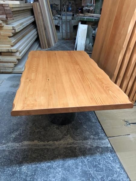 Doğal Göknar Ağacı Kütük Masa Tablası İmalatı Ölçüleri 130x80