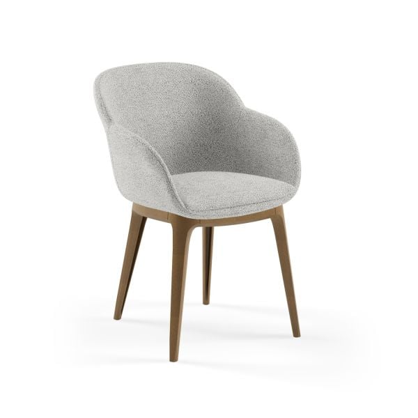 Kumaş Rahat Sandalye Ahşap Ayak Görünümlü Modern