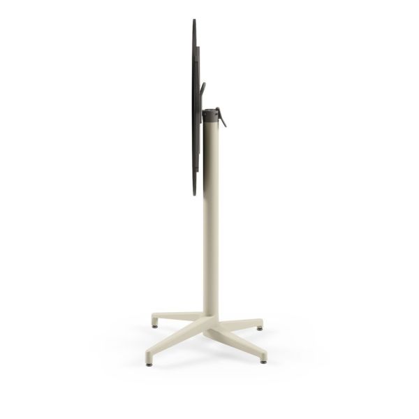 Compact Paslanmaz Yuvarlak Katlanır Bar Masası, 70 cm Çap, Terrazzo Mermer Desenli Üst Tabla, Dış Mekan & İç Mekan Kullanımı