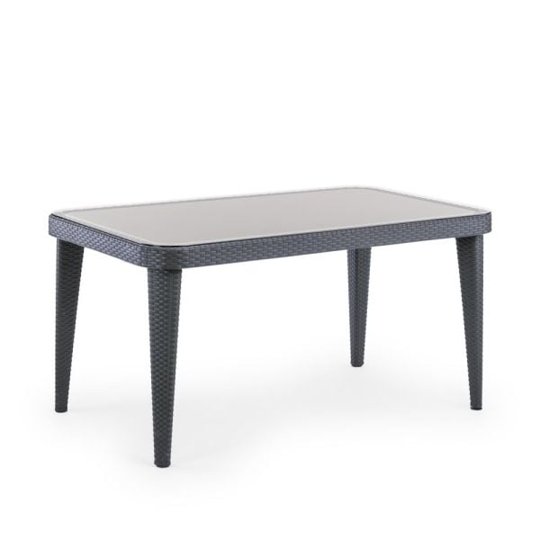 Antrasit 6 Kişilik Bahçe Masa Sandalye Takımı 90x150 cm