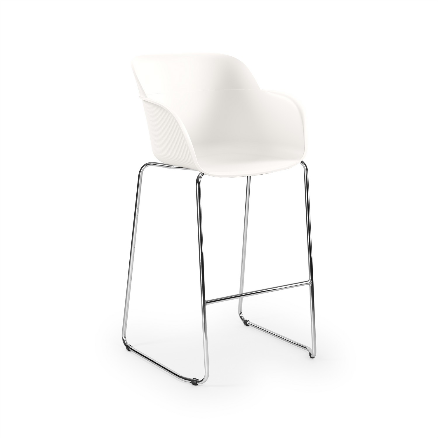 Beyaz Renk Metal Krom Ayaklı Plastik Bar Sandalyesi Ergonomik ve Dayanıklı Bar Sandalyesi Modelleri
