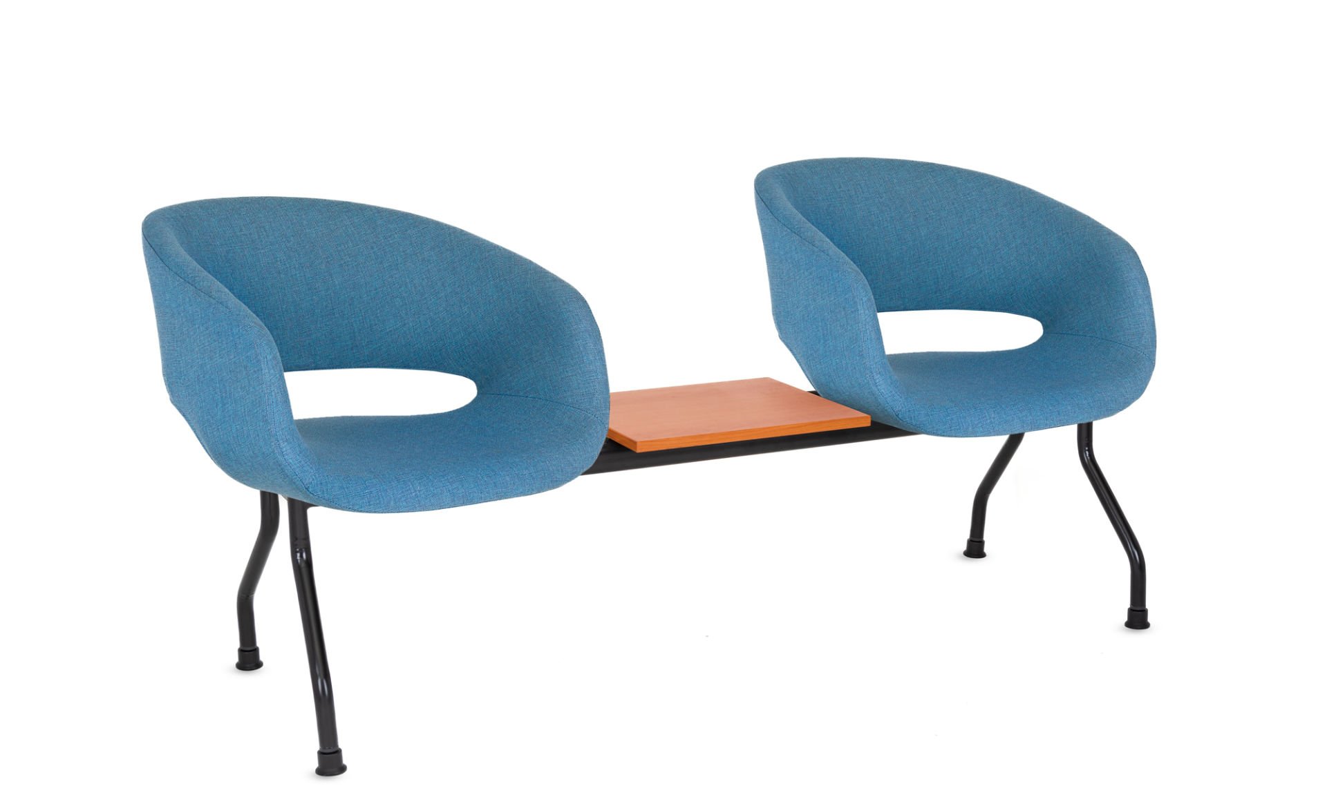 Elegant Mavi 2 Kişilik Sehpalı Ofis Bekleme Koltuğu - Silinebilir Kumaş, Ergonomik ve Şık Tasarım, Ücretsiz Kargo