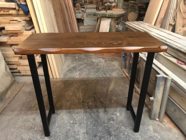 Göknar Ağacı Ceviz Kütük Bar Masası 50x120