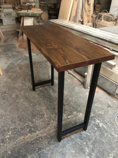 Göknar Ağacı Ceviz Kütük Bar Masası 50x120