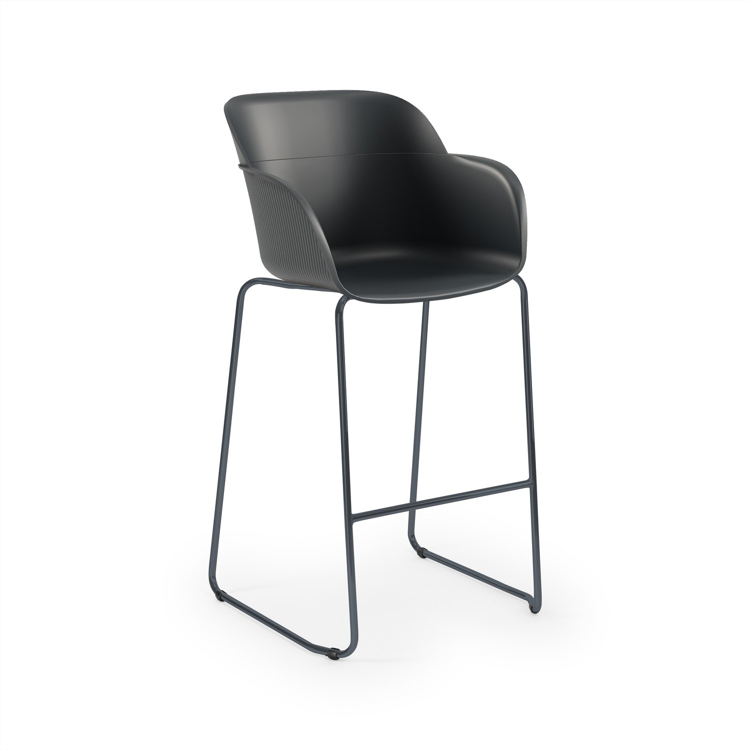 Antrasit Plastik Oturumlu Metal Ayaklı Bar Sandalyesi – Ergonomik ve Dayanıklı