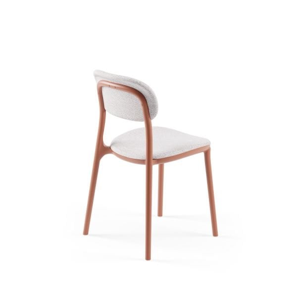 Terrakota Gövde Krem Kumaş Modern Mutfak Sandalyesi