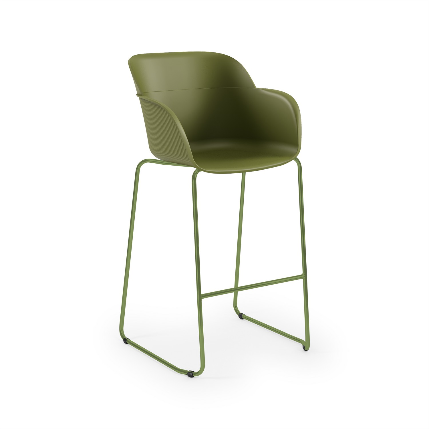 Haki Yeşil Plastik Oturumlu Metal Ayaklı Bar Sandalyesi – Ergonomik, Şık ve Dayanıklı Mutfak, Cafe, Restoran, Otel, Bistro, Fast Food Sandalyesi