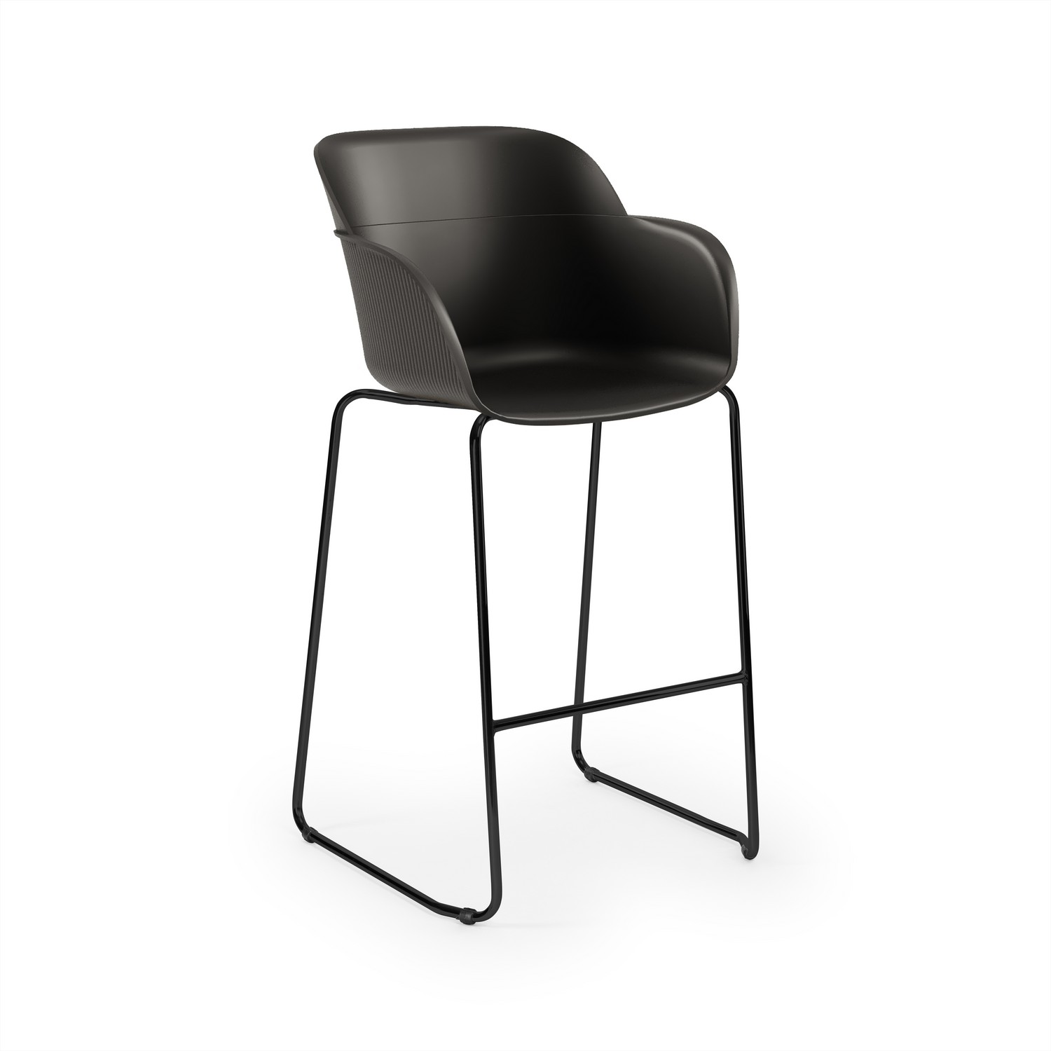 Siyah Bar Sandalyesi Metal Ayaklı Ergonomik Plastik Oturumlu | Cafe, Restoran, Mutfak, Otel Bar Sandalyesi