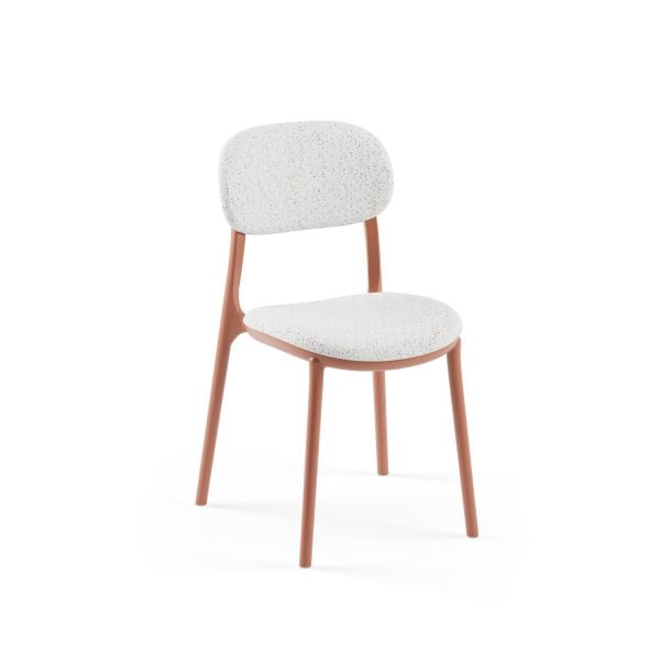 Terrakota Renk Gövde Kumaş Cafe Sandalyesi İstiflenebilir