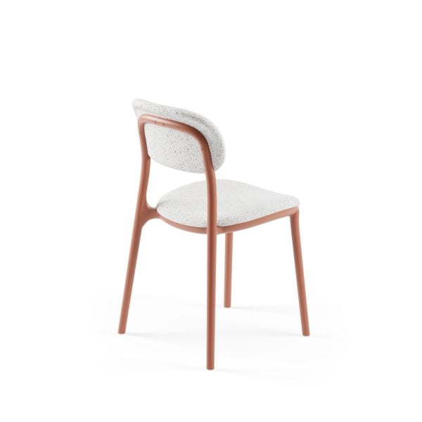 Terrakota Renk Gövde Kumaş Cafe Sandalyesi İstiflenebilir