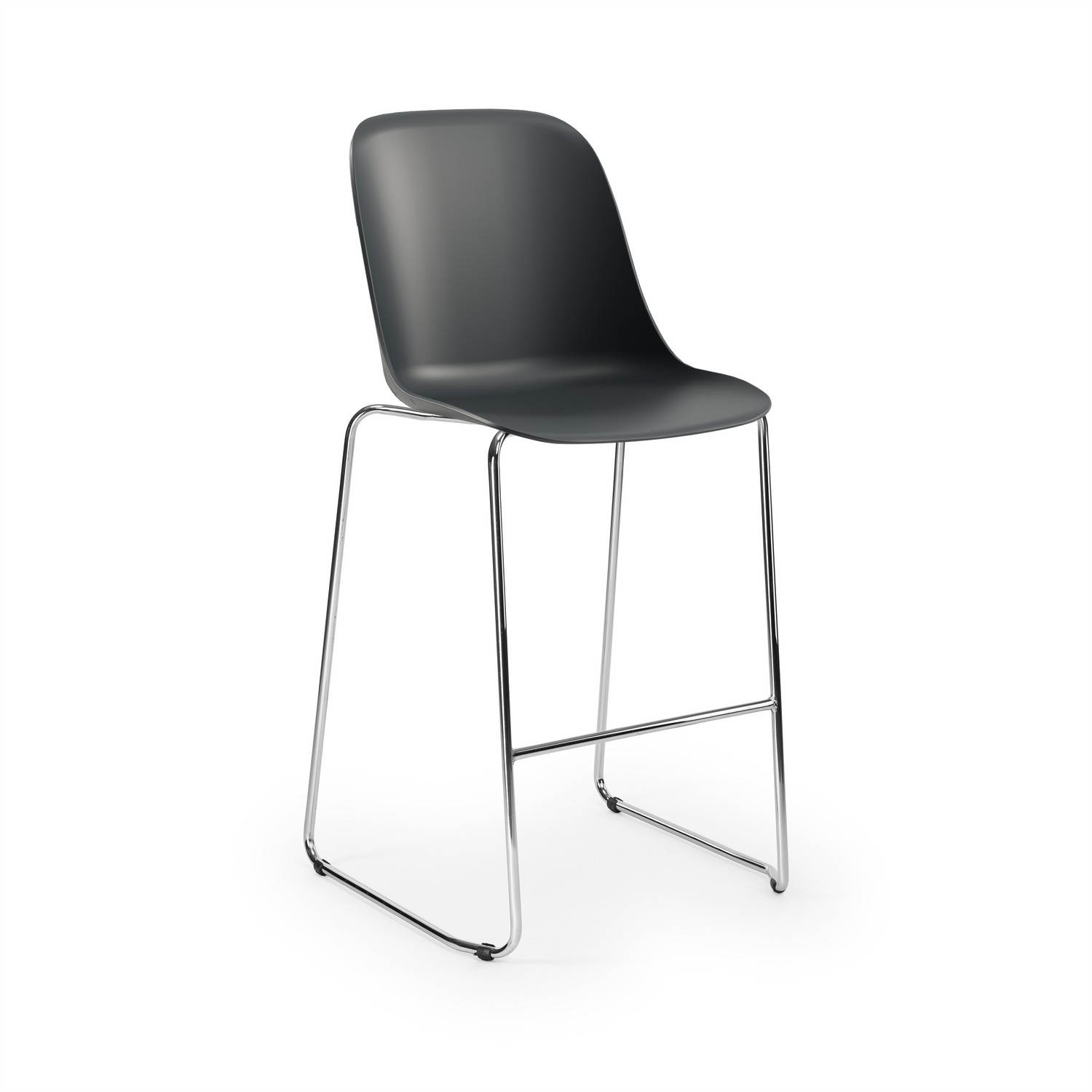 Antrasit Oturumlu Metal Krom Ayaklı Bar Sandalyesi – Ergonomik, Dayanıklı ve Şık Tasarım
