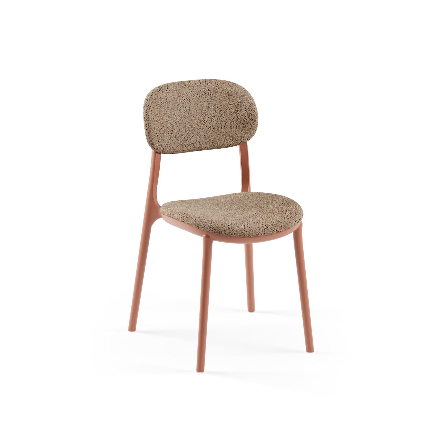 Terrakota Renk Gövde Kumaş Modern Sandalye İstiflenebilir