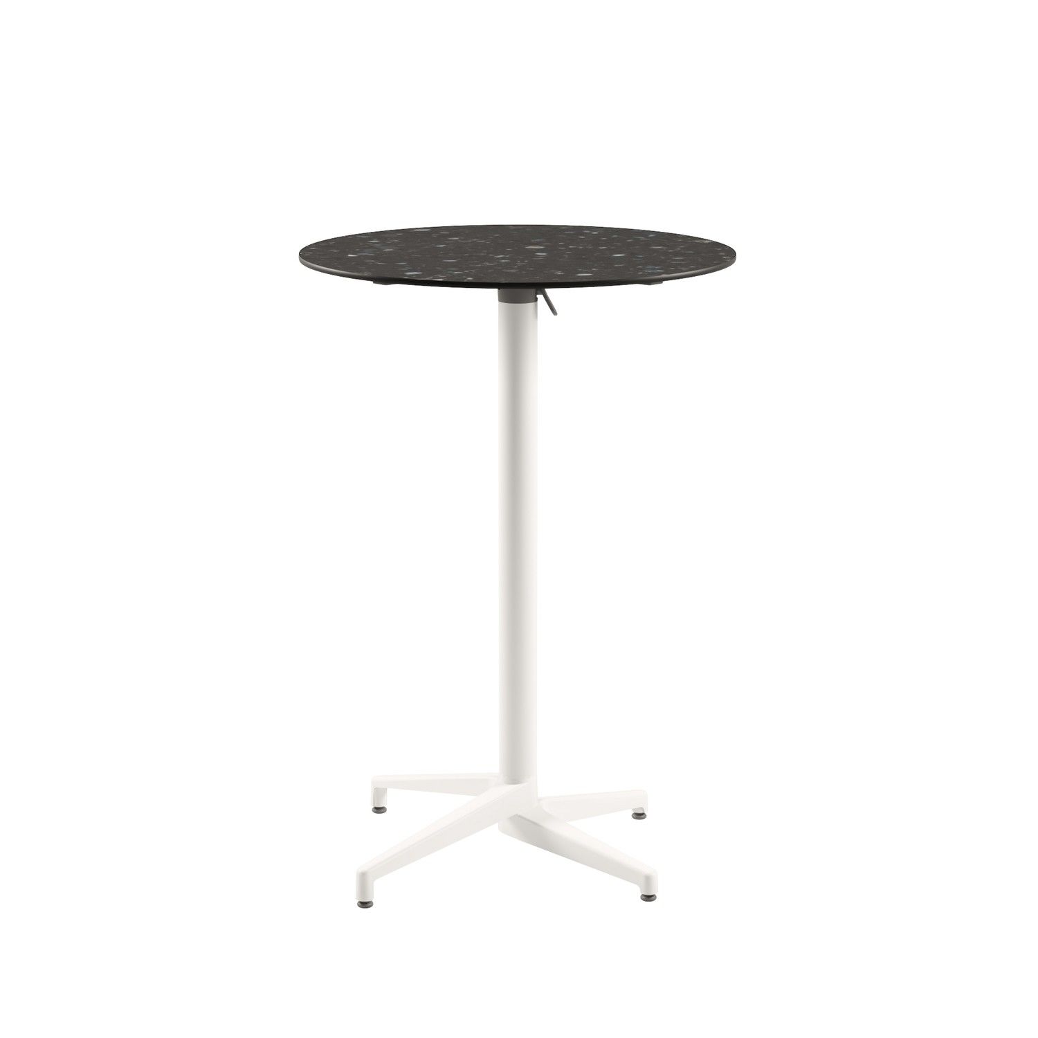 Compact Yuvarlak Katlanır Paslanmaz Bistro Otel Bar Masası | 70 cm Çap | Dış Mekan & Bahçe Kullanımı | Terrazzo Mermer Desenli