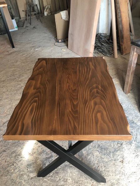 ÖZEL LİNK  60X100X76.CM  GÖKNAR AĞACI CEVİZ RENGİ METAL ÇAPRAZ AYAKLI