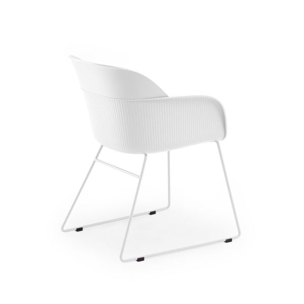 Metal Beyaz Fırın Boyalı Ayak Polipropilen Plastik Modern Beyaz Ofis Bekleme Koltuğu