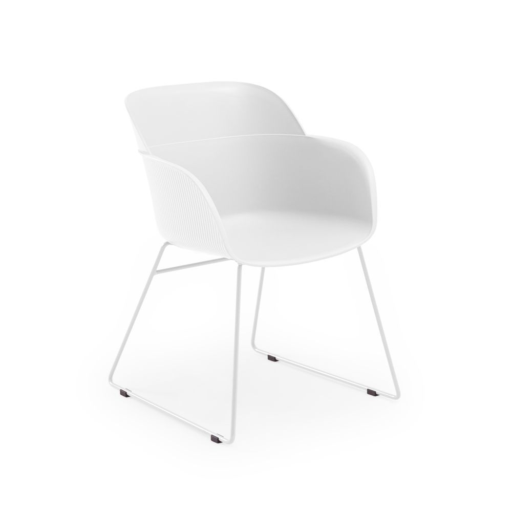 Metal Beyaz Fırın Boyalı Ayak Polipropilen Plastik Modern Beyaz Ofis Bekleme Koltuğu