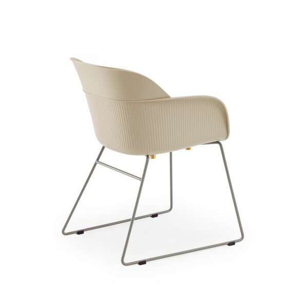 Metal Fırın Boyalı Bej Ayak Polipropilen Plastik Modern Bej Ofis Bekleme Sandalyesi
