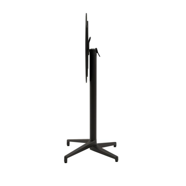 Compact Paslanmaz Bistro Mutfak Bar Masası, 70 cm Yuvarlak Terrazzo Mermer Desenli Laminat Üst, Katlanır Dış Mekan Bahçe Bar Masası